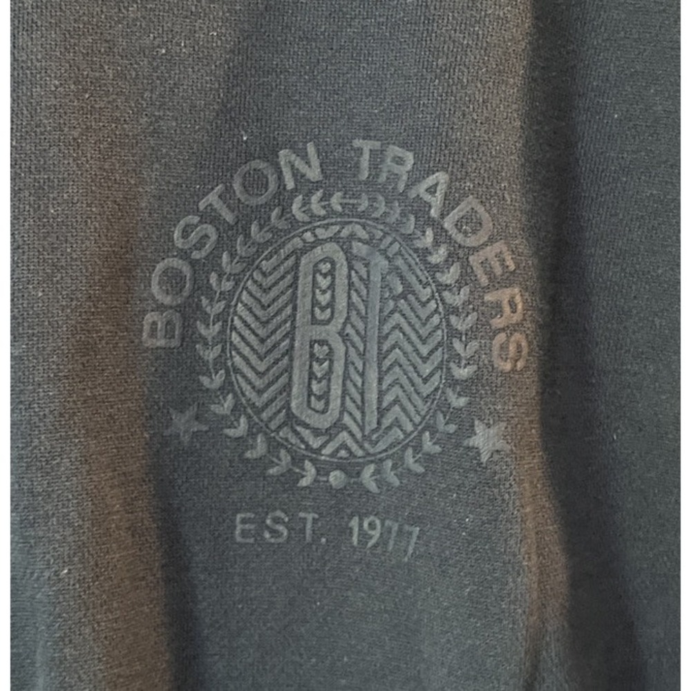 Vtg Boston Traders Mens L Large Full Button Up Cotton Bomber Jacket Blue - Picture 2 of 7